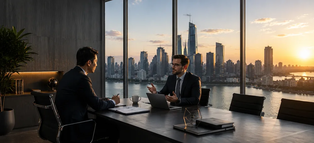 A private consultation at sunset